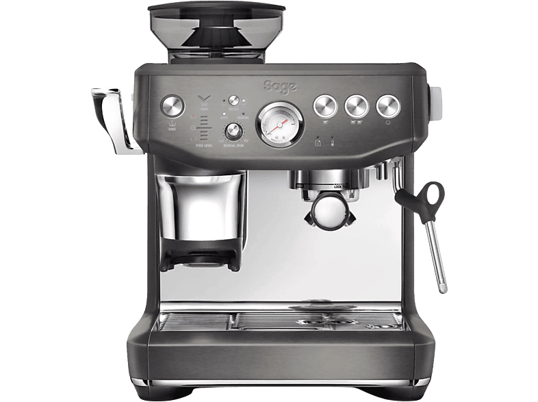 Cafetera express - Sage SES876BST4EEU1 BARISTA EXPRESS IMPRES ACERO INOX N, 15 bar, 1850 W, 480 ml, 2 tazas, Acero inoxidable negro