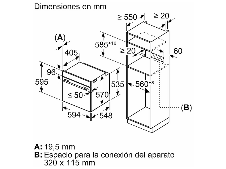 Horno pirolítico - Balay 3HA5748N2, 71 l, 548 mm, Negro