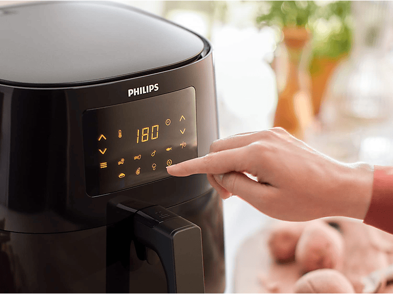 Freidora sin aceite - Philips HD9252/90 AIRFRYER DIGITAL RAPID AIR 1400W, 4,1 l, Negro