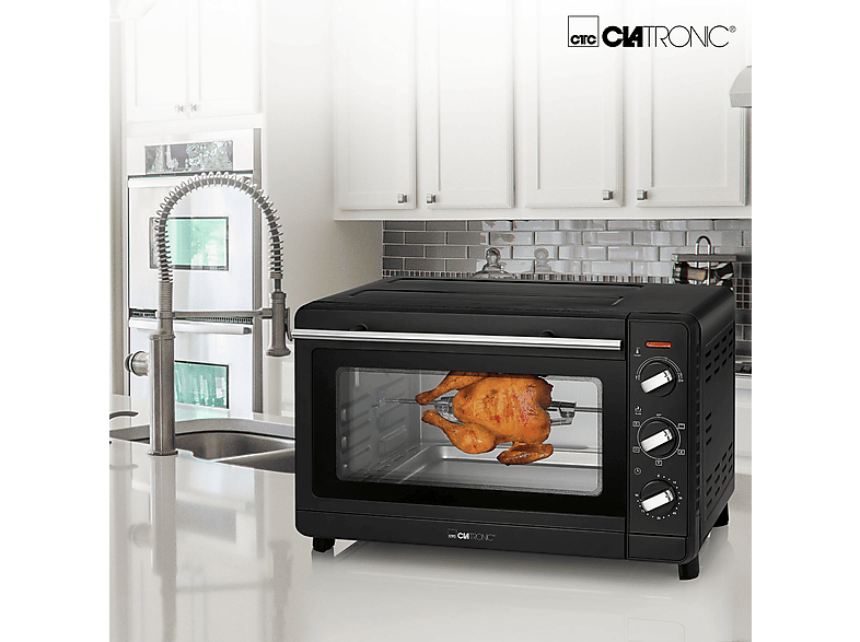 Mini horno - Clatronic MBG 3728, 1500W, 30 l, Negro