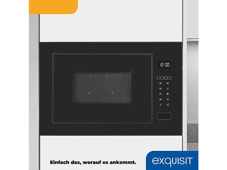 Microondas integrable - Exquisit 815345001, 1450 W, 10 potencia, 25 l, Inox