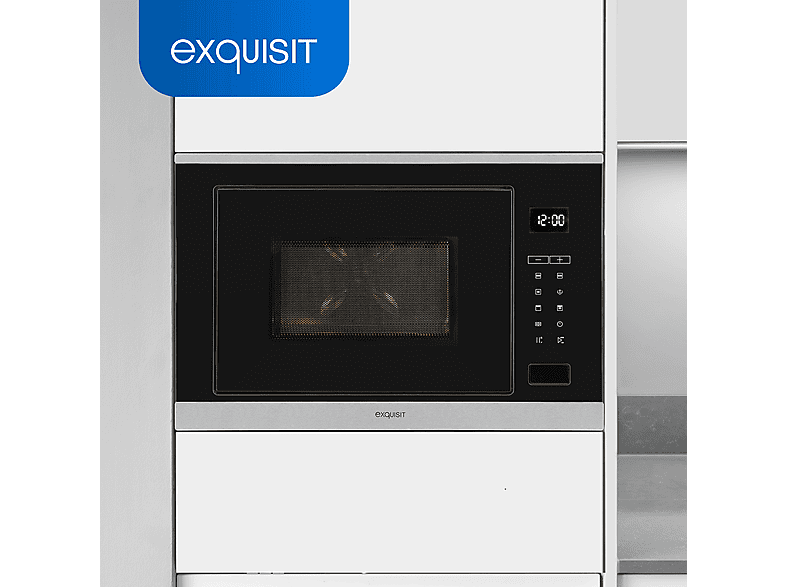 Microondas integrable - Exquisit AKLBB1697200028, 1450 W, 10 potencia, 25 l, Inox (ref. 102054143)
