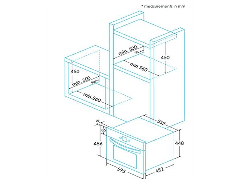Horno multifunción - Edesa EOE4530XA, Integrable, 40 l, 59,5 cm, Color Inox
