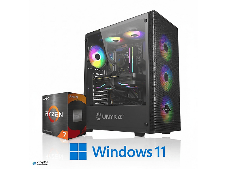 PC Gaming Avanzado - Joybe Computers Predator 5700G, AMD Ryzen™ 7 5700G, 32 GB RAM, 1 TB SSD, Radeon™ RX Vega 8, Windows 11 Pro, Negro RGB