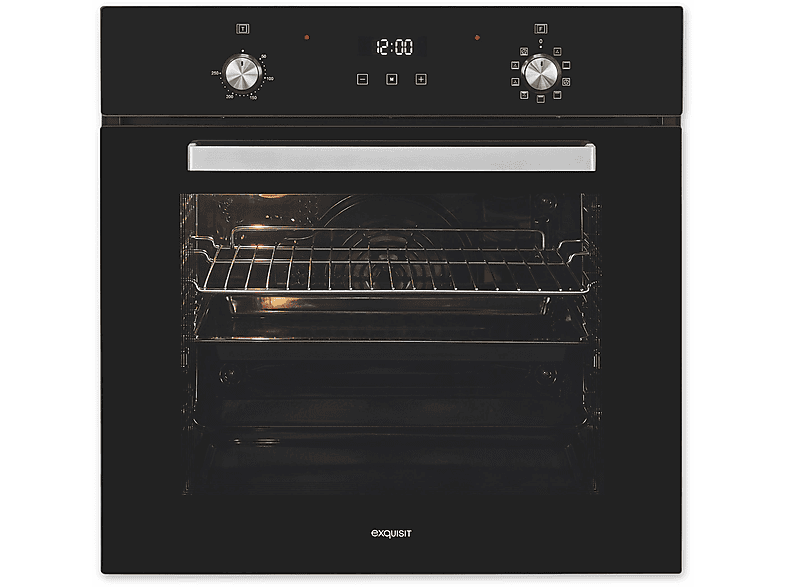 Horno multifunción - Exquisit EBE 76-7-H-020, Integrable, 76 l, 59,5 cm, Negro