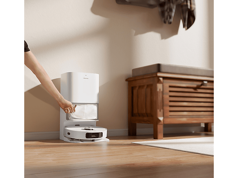 Robot aspirador - Dreame L10 Ultra, 250 W, Potencia de succión 5,3 kPa, Depósito 0,35 l, Autonomía 150 min, Blanco