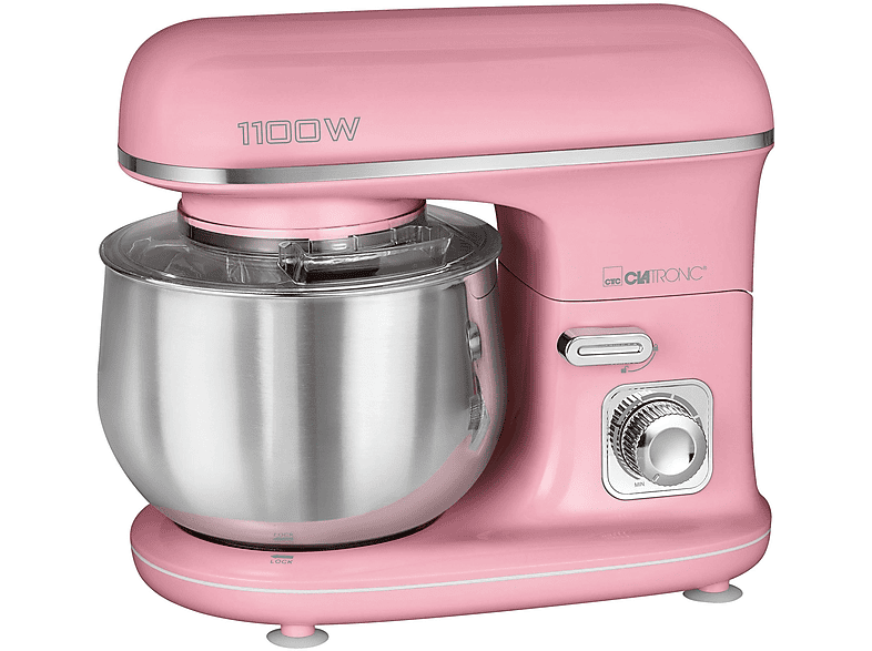 Robot de cocina - Clatronic KM 3711, 1100 W, 5 l, Rosa