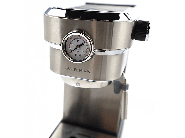 Cafetera espresso - Gastronoma 18110001, 15 bar, 1350 W, 2 tazas, Plata