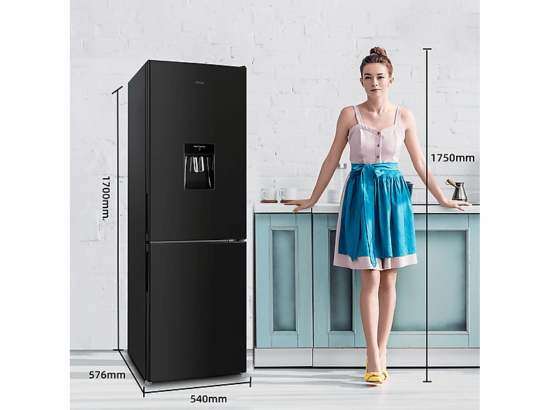 Frigorífico combi - Chiq FBM228NE4DE, No Frost Total, Deposito Agua 2L, No Frost, Altura 170 cm, Capacidad 231 l, Color Inox Oscuro