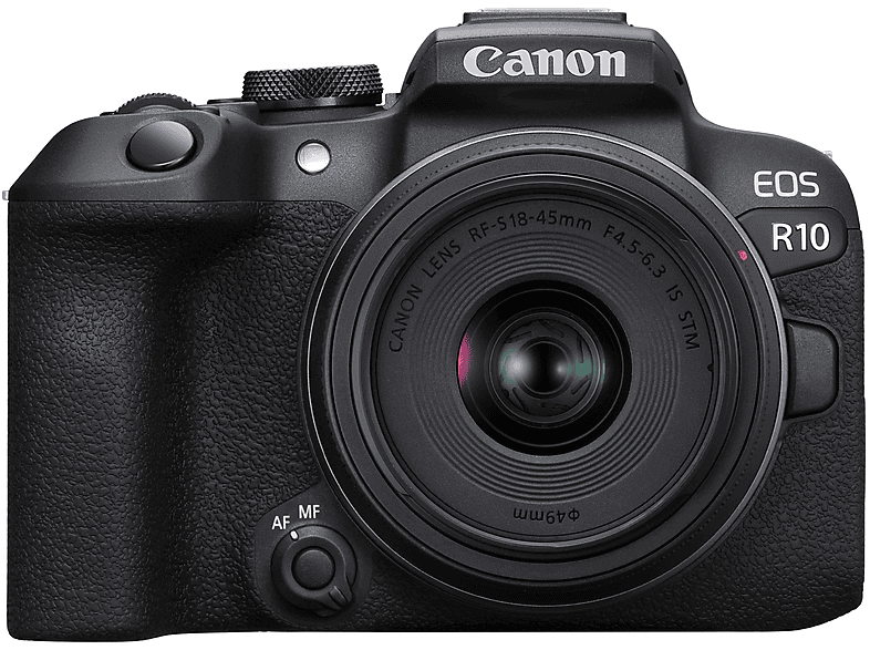 Cámara EVIL - Canon EOS R10 + RF-S 18-45 IS STM, 25,5 megapixel, CMOS, 4K UHD, Negro
