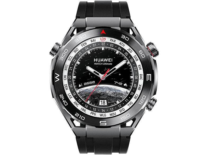Smartwatch - Huawei WATCH ULTIMATE BLACK, 22 mm, Negro