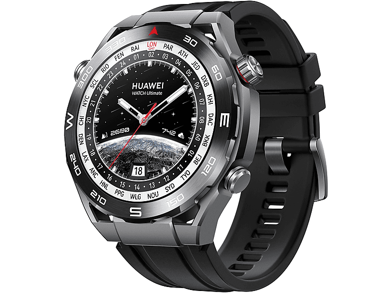 Smartwatch - Huawei WATCH ULTIMATE BLACK, 22 mm, Negro