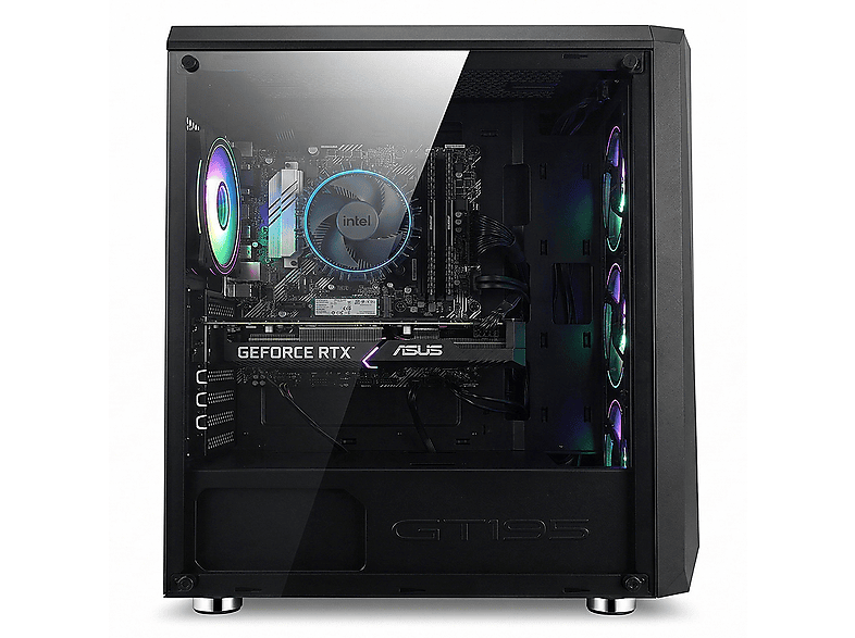 PC Gaming - PC Racing INTEL I5 ORDENADOR SOBREMESA, Intel® Core™ i5 12400F, 16 GB RAM, 1 TB SSD, GeForce RTX™ 5050, Windows 11 Pro, Negro