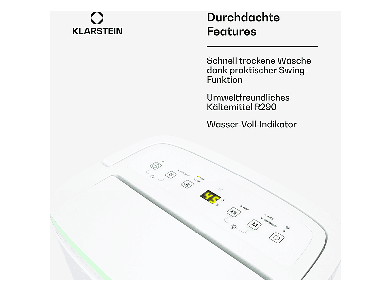 Deshumidificador - Klarstein DryFy Connect 30, 5 l, 30 m², Blanco
