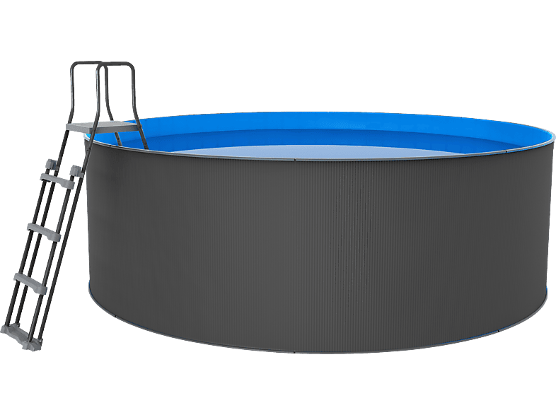 Piscina elevada - Swim & Fun Sin obra redonda antracita 360 x 120 cm