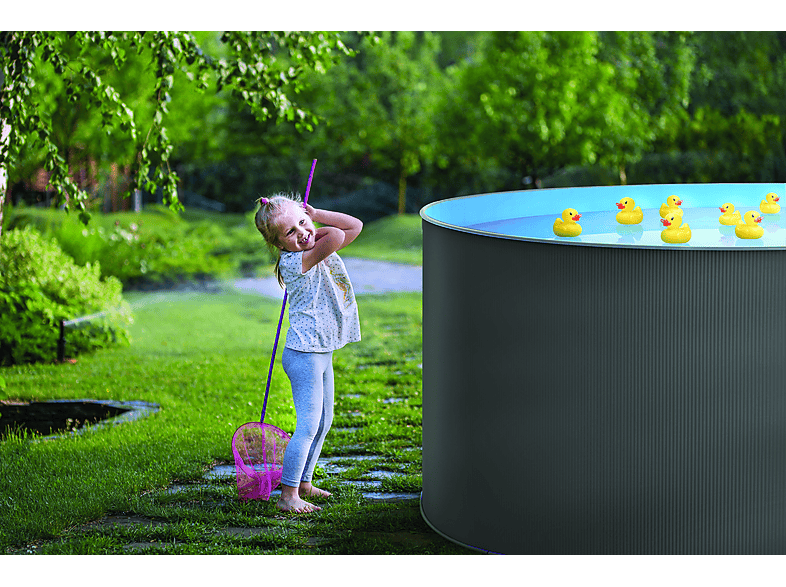 Piscina elevada - Swim & Fun Sin obra redonda antracita 360 x 120 cm