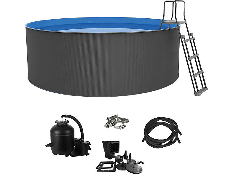 Piscina elevada - Swim & Fun Sin obra redonda antracita 460 x 120 cm