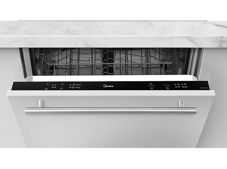 Lavavajillas integrable - Midea MID60S110.1, 12 servicios, 4 programas, 60,0 cm, Sin panelar