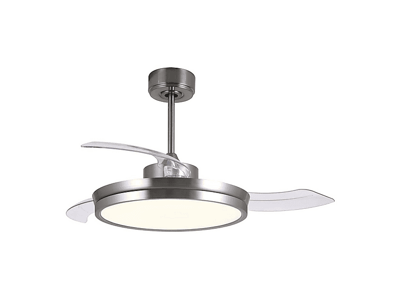 Ventilador de techo - Wonderlamp BRANDO, 1 W, 6 velocidades, Níquel