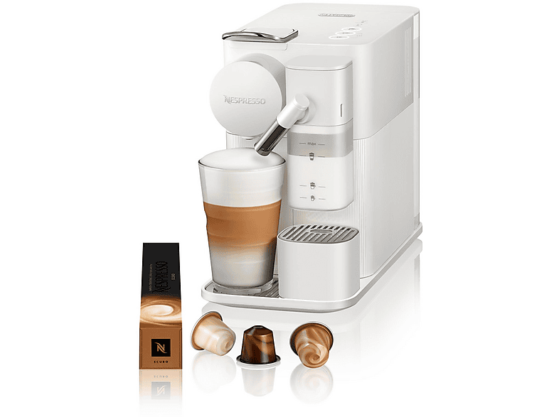 Cafetera de cápsulas - Delonghi EN510.W LATTISSIMA ONE NEW OR, 19 bar, 165 ml, 1450 W, Blanco