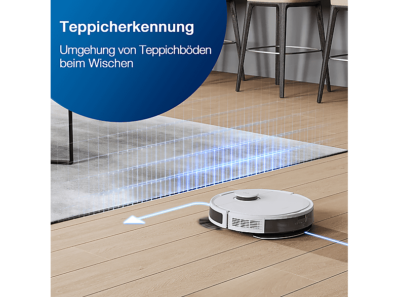 Robot aspirador - Ecovacs DLN26-21EP, 40 W, Potencia de succión 2300 kPa, Depósito 0,42 l, Autonomía 110 min, Negro