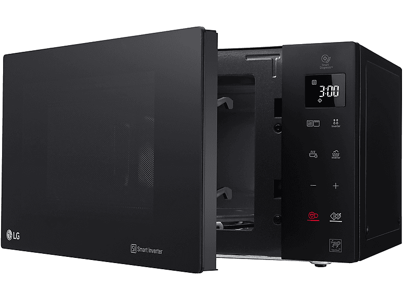 Microondas libre instalación - LG MH6535GIS, 900 W, 5 potencia, 25 l, Negro