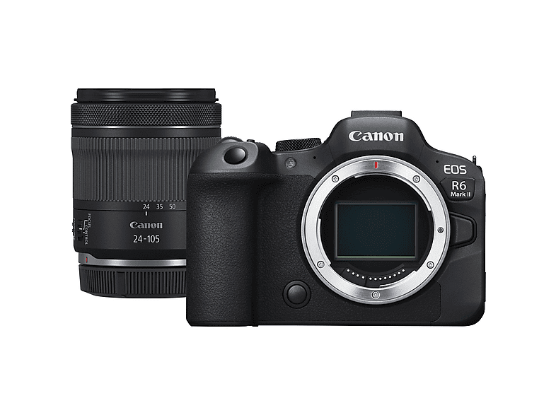 Cámara EVIL - Canon EOS R6 MARK II + RF 24-105mm f/4-7.1 IS STM, 25,6 megapixel, CMOS, Full HD 1080p, Negro