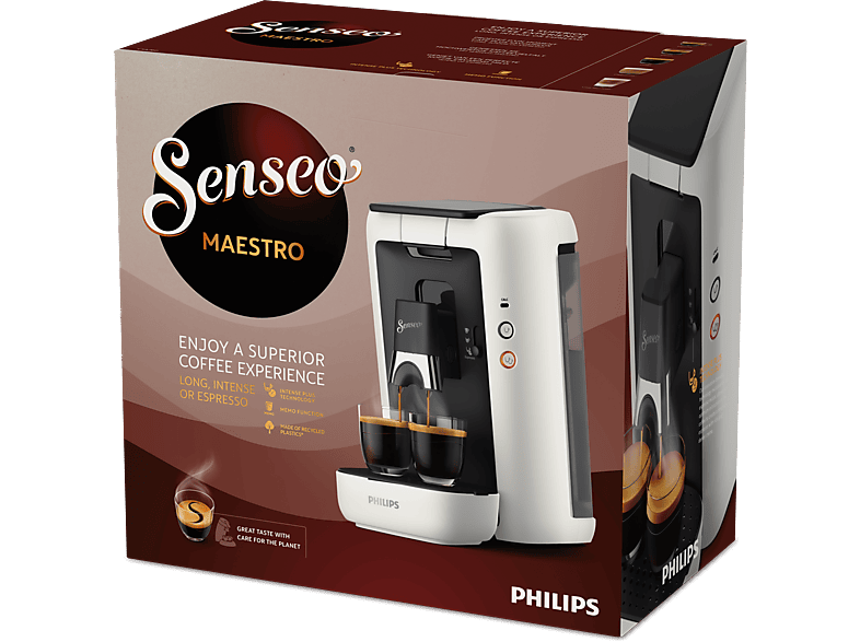 Cafetera de cápsulas - Philips CSA260/10, 1 bar, 1450 W, Blanco
