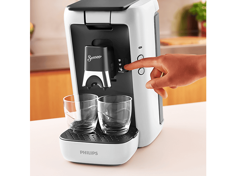 Cafetera de cápsulas - Philips CSA260/10, 1 bar, 1450 W, Blanco