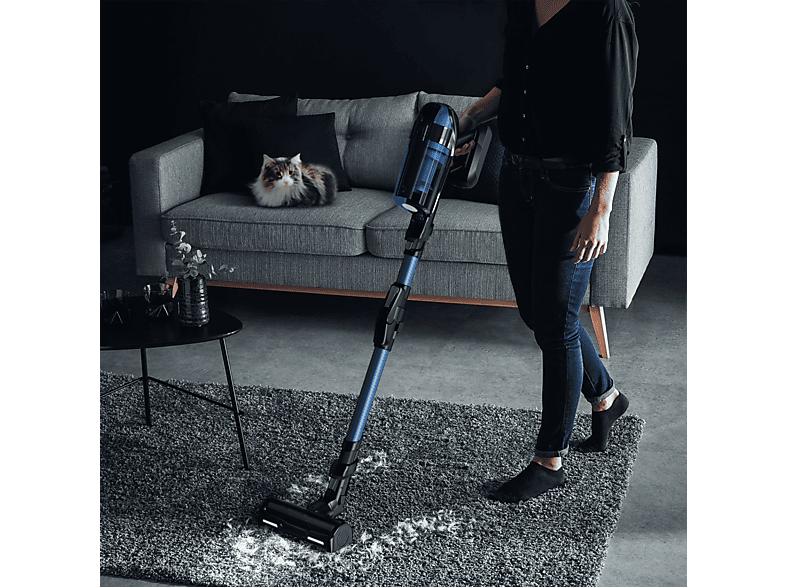 Aspirador escoba - Rowenta RH98C0, 320 W, Potencia de succión 200 AirWatt, Depósito 0,9 l, Autonomía 45 min, Azul