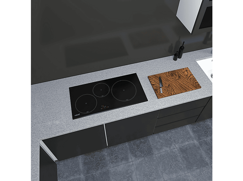 Placa de inducción - Cata IB 853 BK, 3 zonas, 80 cm, Negro