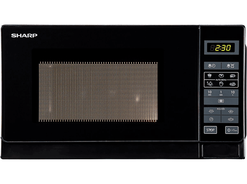 Microondas libre instalación - Sharp R-742BKW, 900 W, 11 potencia, 25 l, Negro