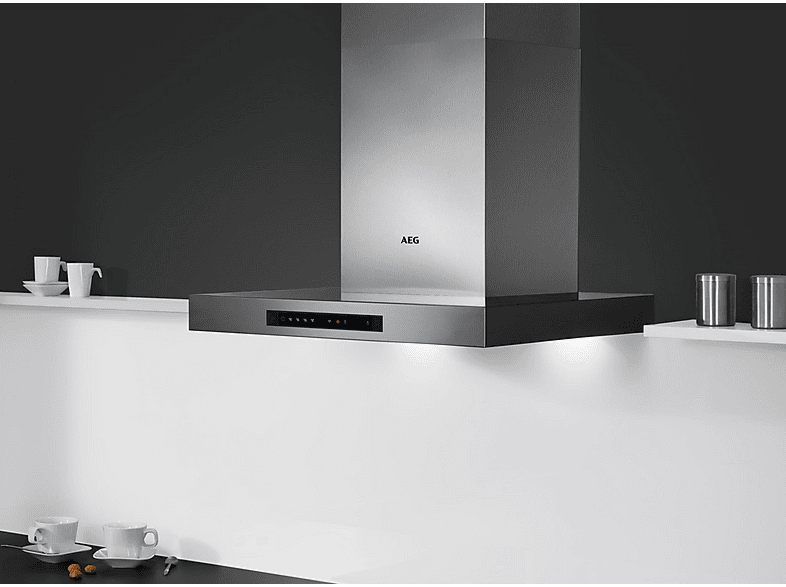 Campana decorativa - AEG Serie 8000 Breeze DBB5660HM, 3 velocidades, 779 m³/h, 598 mm, Acero inoxidable