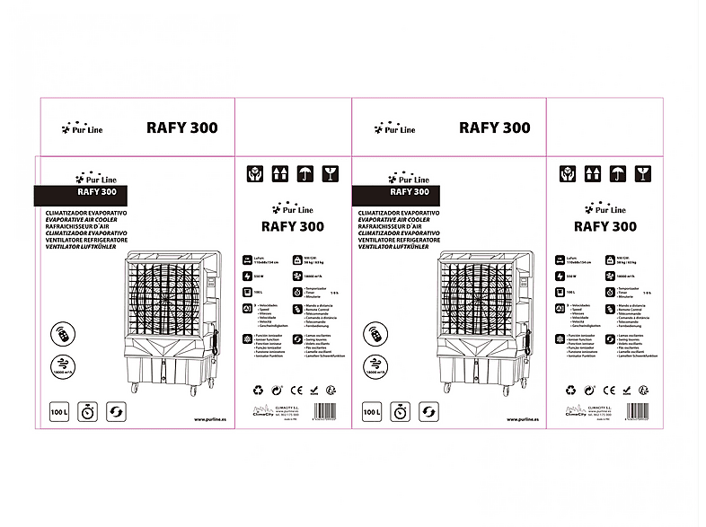 Climatizador evaporativo - Purline RAFY 300, Blanco