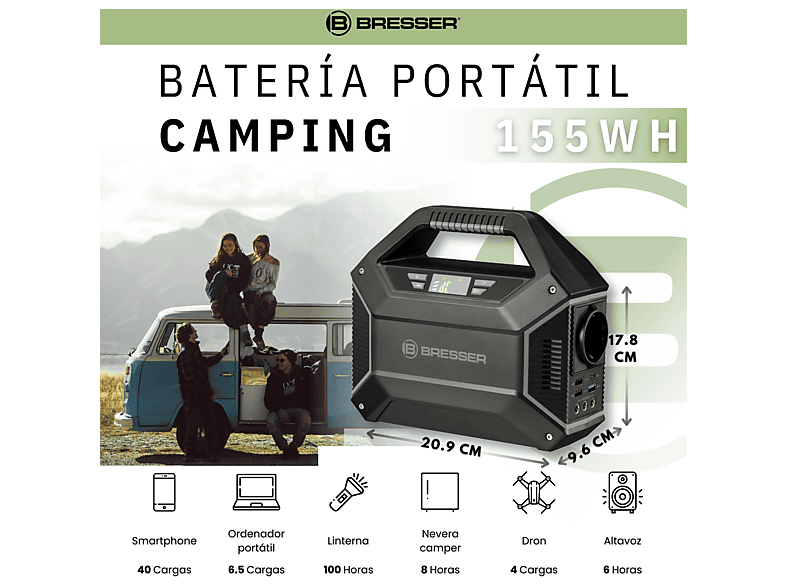 Generador de energía - Bresser KIT Bat + P.S, 155 W