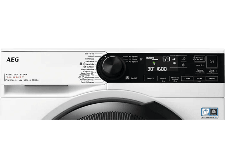 Lavadora secadora - AEG Series 7000 LWR7316O4Q, 10 kg + 5 kg, Blanco