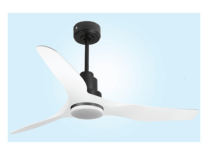 Ventilador de techo - Purline ThassosD127C04LED64623, 18 W, 6 velocidades, Negro