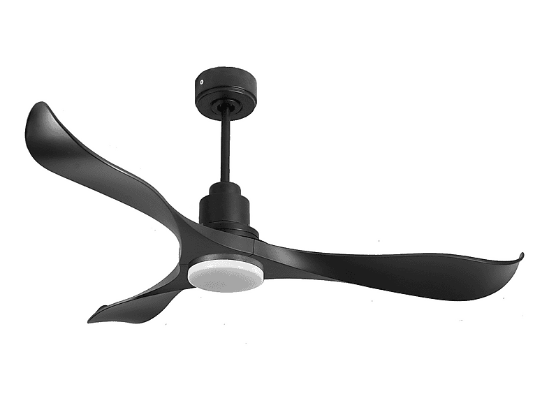 Ventilador de techo - Purline UtilaD132C04LED67260, 18 W, 6 velocidades, Negro
