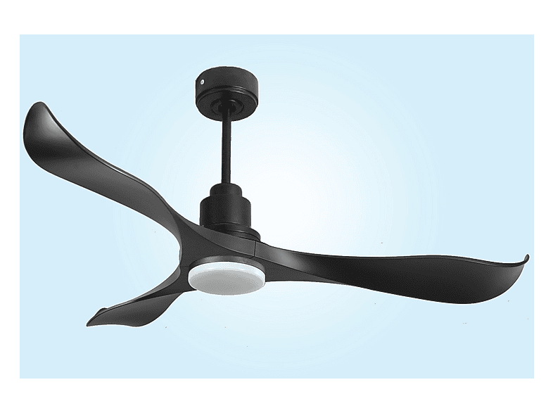Ventilador de techo - Purline UtilaD132C04LED67260, 18 W, 6 velocidades, Negro