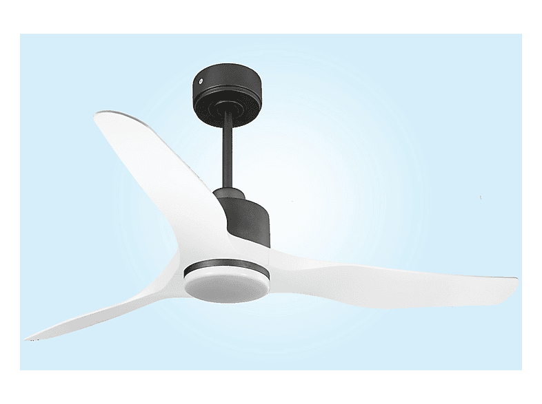 Ventilador de techo - Purline ThassosD127C03LED65254, 18 W, 6 velocidades, Negro