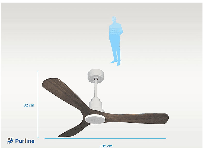 Ventilador de techo - Purline MoyoD132C0464415, 6 velocidades, Blanco