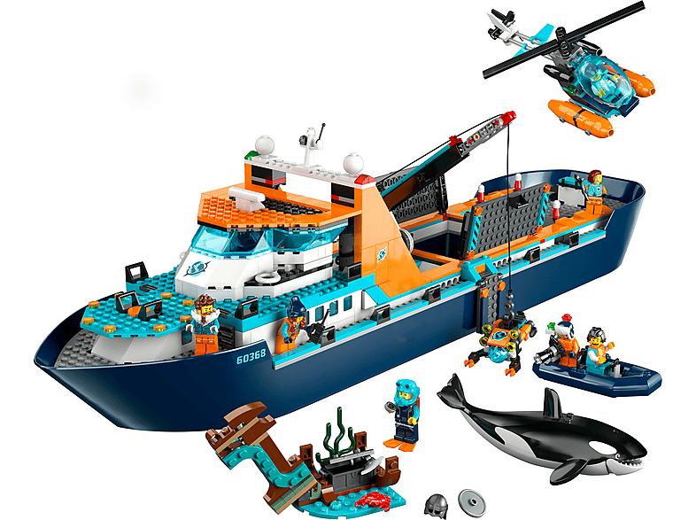 Juego de construcción - LEGO Set de juguetes de construcción LEGO® City 60368 Exploradores del Ártico: Barco (815 piezas), edad recomendada: 7 año(s)