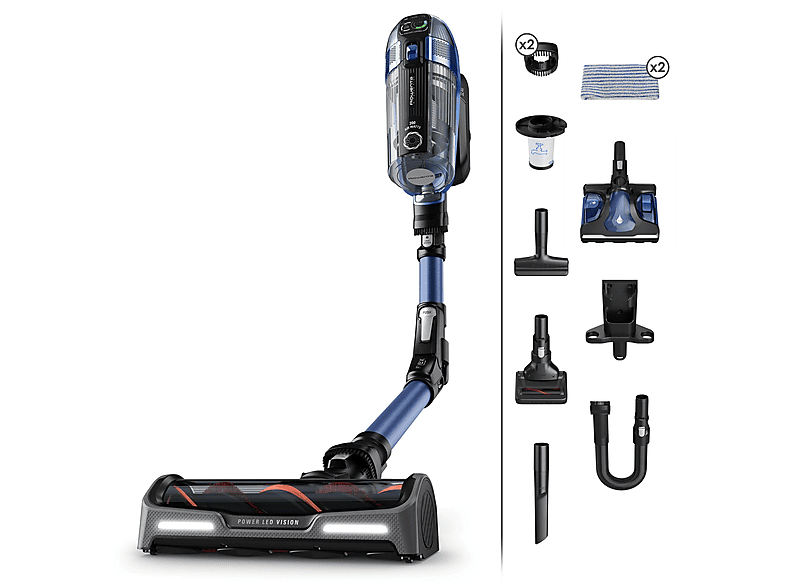 Aspirador escoba - Rowenta RH99C0WO, 480 W, Potencia de succión 200 AirWatt, Depósito 0,9 l, Autonomía 70 min, Negro