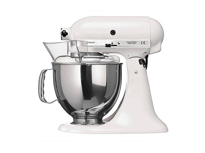 Robot amasador - KitchenAid 5KSM175PSEWH, 300 W, 4,8 l, Blanco