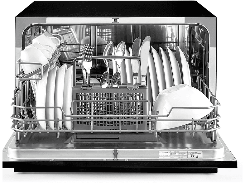 Lavavajillas compacto - Klarstein Havasia UV 6, 6 programas, 55 cm, Negro