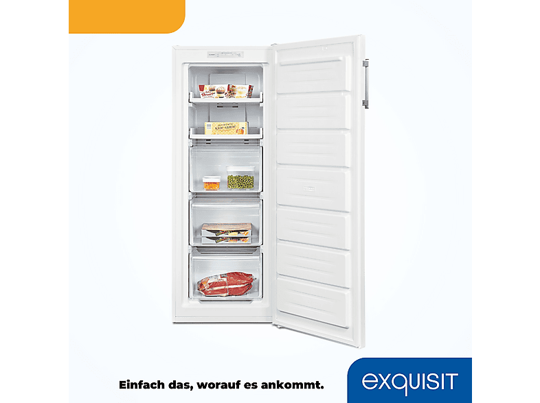 Congelador vertical - Exquisit GS231-NF-H-040C, 1430 mm, Blanco, Entrega en Domicilio