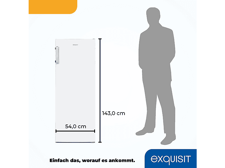 Congelador vertical - Exquisit GS231-NF-H-040C, 1430 mm, Blanco, Entrega en Domicilio