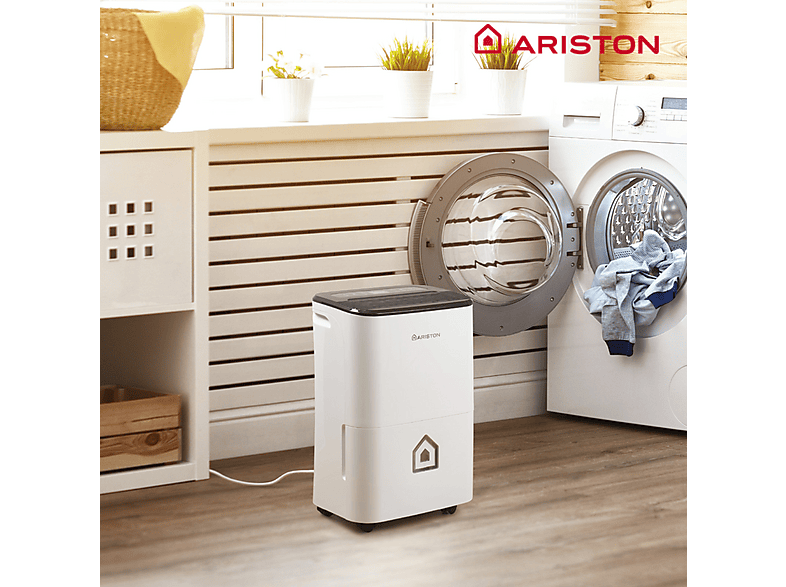 Deshumidificador - Ariston DEOS 21S LITROS, 3 l, 52 m², Blanco