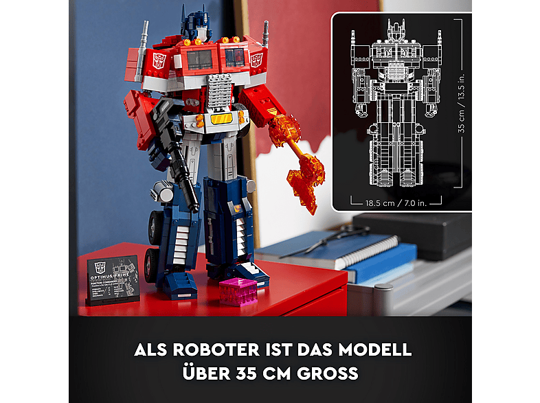 Juego de construcción - LEGO Icons 10302 Optimus Prime Transformers, edad recomendada: 18 año(s), 1508 piezas