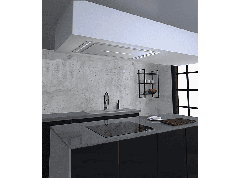 Campana de isla - Cata 02111308 ISLA BENNU SLIM 900 X/A, 5 velocidades, 620 m³/h, 86 cm, Inox